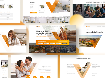 Vantage Rent - Website Desktop apartment developer dynamic familiar family flat orange rent residential ui ux vantage website