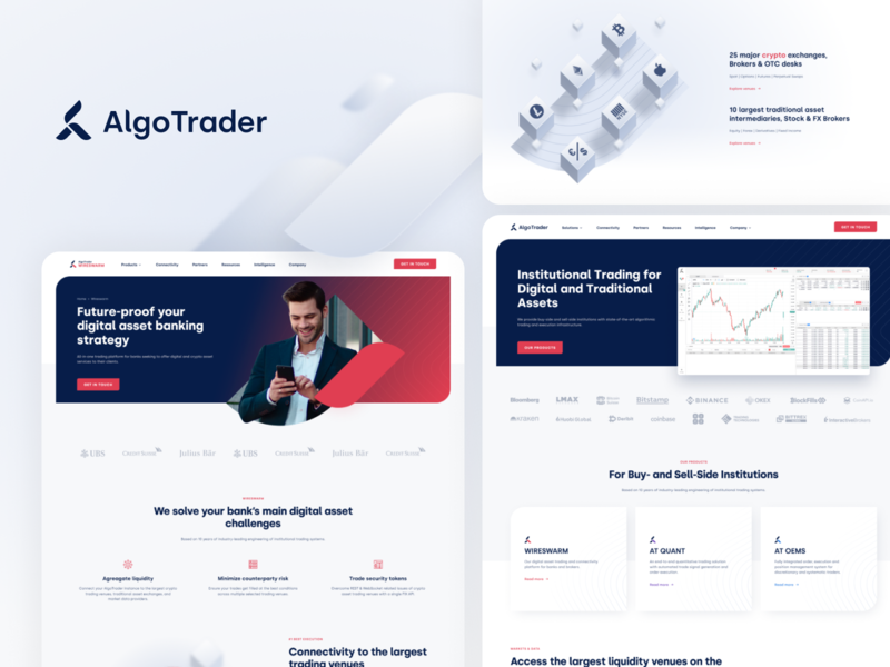 AlgoTrader - Website UI/UX #1 algotrader bright coin crypto finance uiux ux website