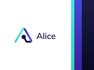Alice - BMS system logo app application bms brand ingelligent logo modern smart