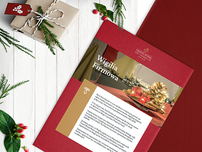 Christmas Eve Brochure for Grand Royal Hotel brochure christmas christmas flyer elegant hotel red