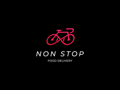 Non Stop Logo bike delivery dynamic fast food infinity quick stop