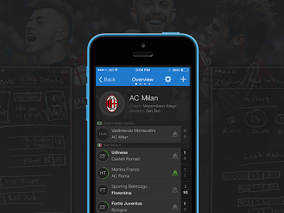 Live sport tracking app