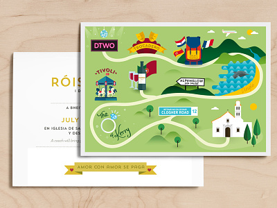 Wedding Map Invitation city colour illustration illustrator invite map print stationery texture vector wedding