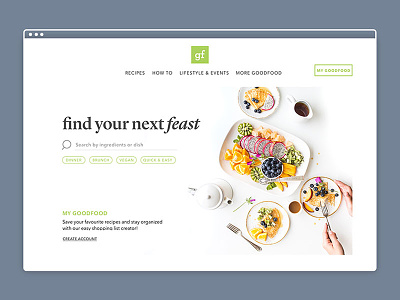 Goodfood Landing Page home page interface minimalism sketch ui design