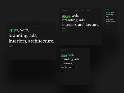 New zen "less is better" portfolio look for identique® adaptive bootstrap dark green portfolio typography