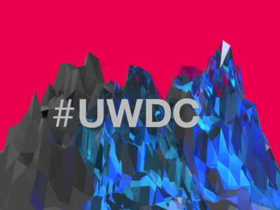 New #UWDC logo 3d animation hills lowpoly pink