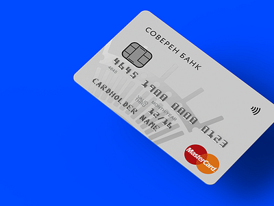 Card for Sovereign Bank 3d bank banking blue bright card pay payment render shadow white