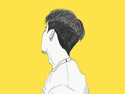 Nam Joo Hyuk black black white digital digital sketch illustration nam joo hyuk portrait portrait art portraiture procreate yellow