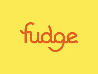 Fudge Logo face hand drawn happy smile typography