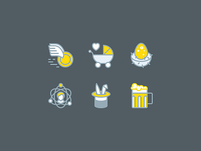 Icons Set beer egg icons next pram