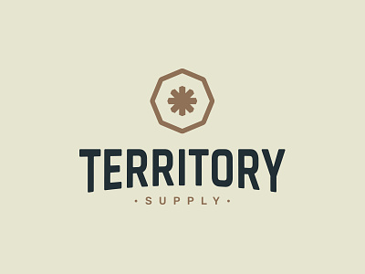 Territory Supply Logo Concept compass gear mountain octagon