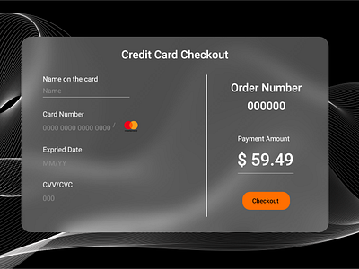 Credit Card Checkout - Dark Theme