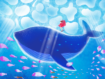 the blue whale by cream on Dribbble