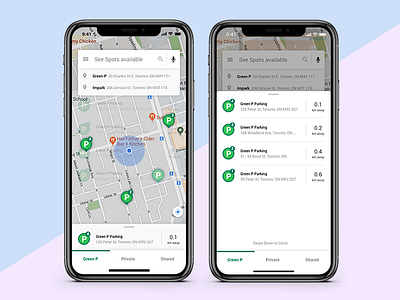 Parking Spot App app interaction design map mobile app parking spot ux