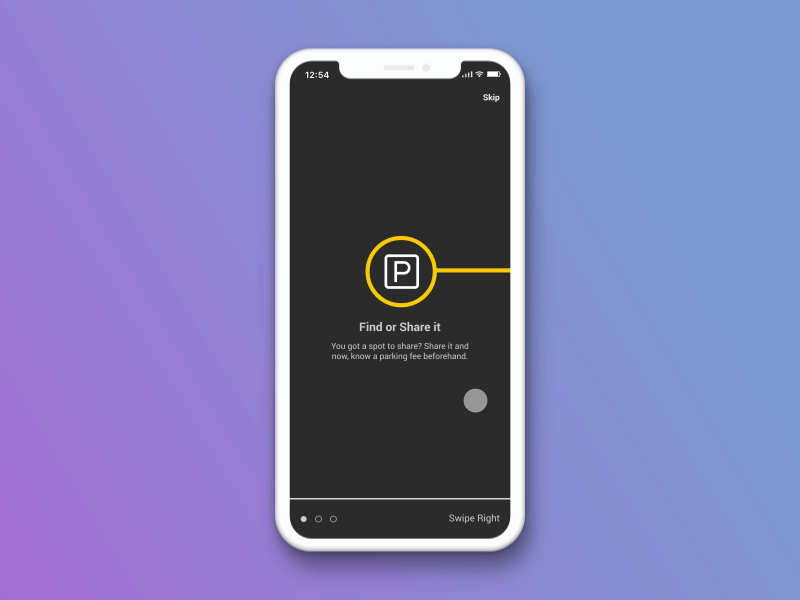 Parking spot app - Splash pages app gif interaction mobile app parking splash studio ux