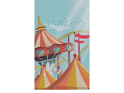 Carousell adobe building carousel colors design graphic illustration illustrator print sky ux vector