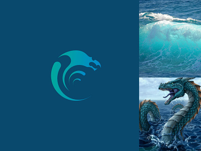 Ocean Dragon animal behance branding clever design design app dragon dribbble icon identity illustrator logo mark salvinmathew sea ui ux vector web website