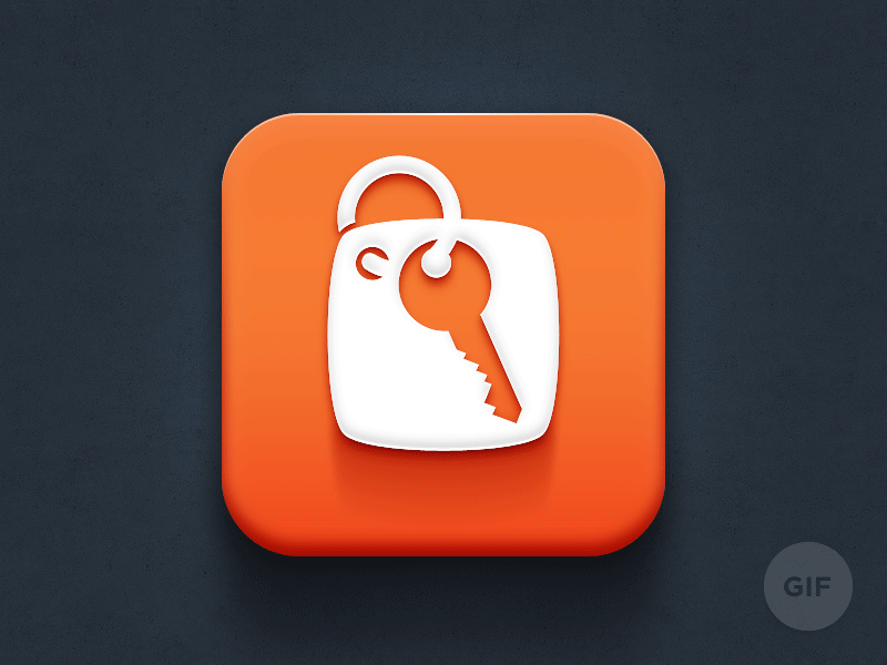 Hotel.cz icon animation animation app application icon design gif hotel icon ios iphone key mobile orange process the funtasty