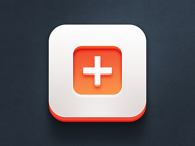Secret app icon v2 app application icon design icon ios iphone mobile orange plus the funtasty