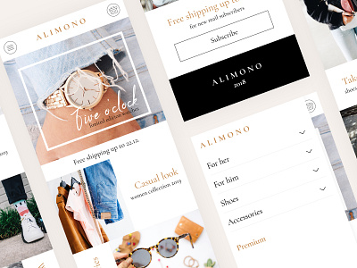 ALIMONO [Online clothes shop concept. Mobile version]