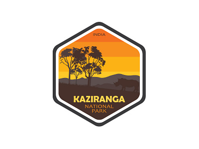 Kaziranga National Park logo logo design outdoor adventure logos