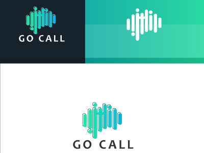 Go Call Logo aqua design frequency gradient logo material waves