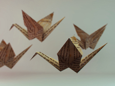 Crane 3d cinema4d crane origami paper typography