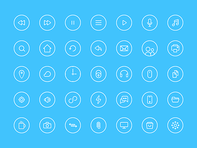 Thin Rounded Icons blue circle icons retina rounded small thin ui