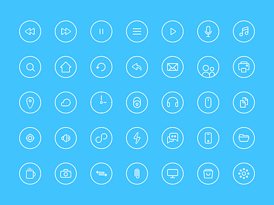 Thin Rounded Icons blue circle icons retina rounded small thin ui