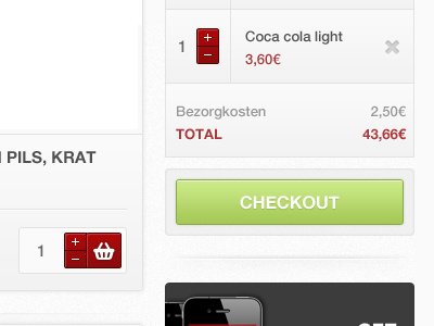 E-commerce white interface