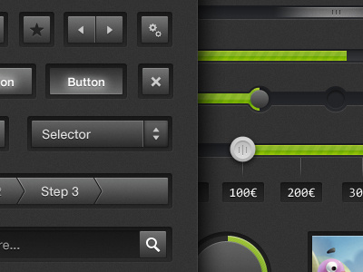 Uikit 1.0 black buttons dark green interface ui ui kit