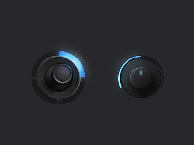Joystick and Knob black blue dark interface joystick knob music touch