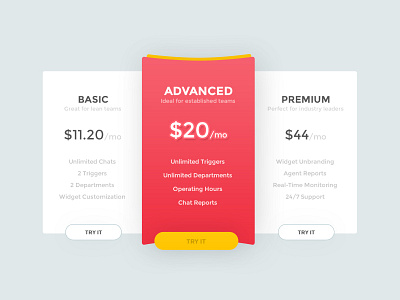 Plans and Pricing concept pricing table table uiux