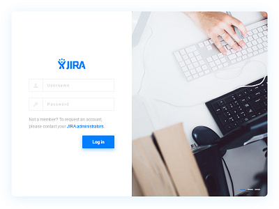 Login page of JIRA concept