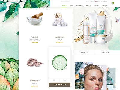 Ganymede Cosmetic e-Commerce website landing simple ui web webdesign webpage website