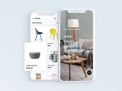 Minimalist Shopping - User Interface Collections cart e commerce furniture minimalist product detail shopping