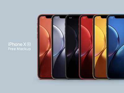 [FREE DOWNLOAD] iPhone XR Free Mockup Full Color flat mockup free mockup freebie iphone mockup iphone xr iphone xr mockup mockup psd