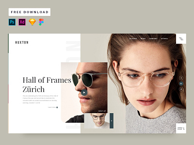 The Huxton Hero Concept For Glasses design ecommerce fashion icon market minimal multipurpose ocolus typography ui ux wordpress