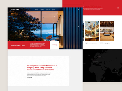 Homepage Northex Architecture Construction Website architechture architect architects black and red construction construction logo construction website design red typography ui ux