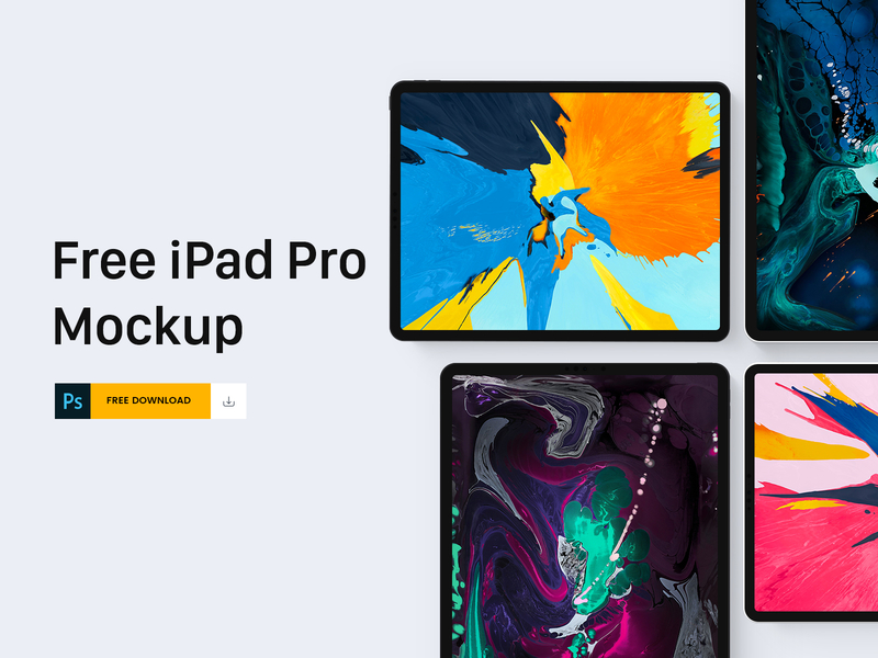 Download Free iPad Pro (2018) Mockup by JayJay on Dribbble PSD Mockup Templates