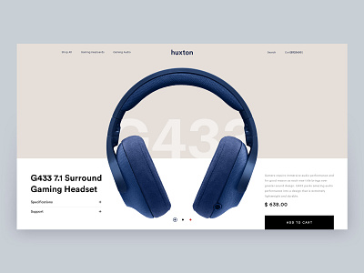 The Huxton Hero Concept creative design ecommerce electric headphone hero hero area hero banner hero slider logitech logo minimal minimal design slider typography ui ux