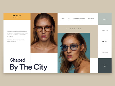 The Huxton Hero Concept creative design design ecommerce fashion hero area inspiration minimal mondrian mondrianism mondrianizm shape shape elements shape layer slider typography ui ux