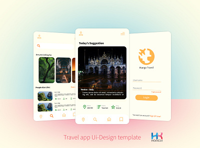 Travel App Ui-Design Template mobile app mobile ui mrhamedr tourism travel travel app ui uidesign ux