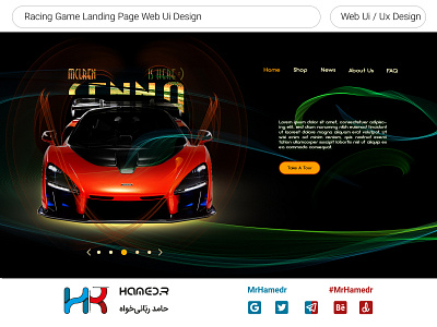 Racing game Web Ui Design