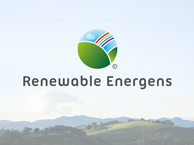 Renewable Energens circle countryside energy icon landscape logo scene