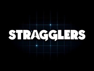 Stragglers 80s logo negative rocket space