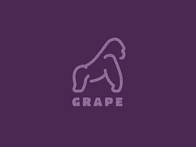 Gorilla ape gorilla grape line logo monkey purple texture