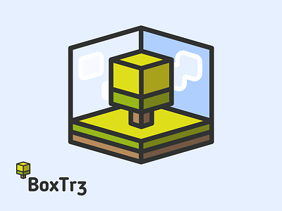 Box Tr3 box branding icon logo pixel square tree