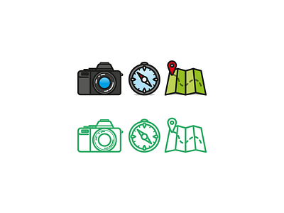 Travelling camera compass icon map photograph travel travelling trip