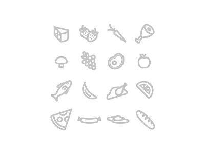 Food Food Food fish food fruit icons meat mono vector veg yum